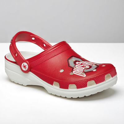 Crocs Ohio State Buckeyes Classic Clog Unisex M10/W12 Red White NWT 209606-100 Crocs Ohio State Buckeyes Classic Clogs Red/White - Various  main image 4