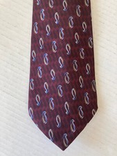Stafford Men's Necktie Tie Silk Burgundy Blue Gray Drop Pattern Made in USA
