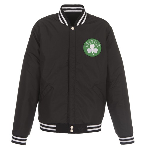 NBA Boston Celtics Reversible Fleece Jacket PVC Sleeves Embroidered Logo JHD - Picture 5 of 6