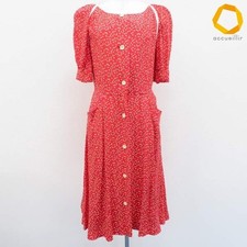 Womens Christian Dior vintage silk dress long short sleeve heart pattern all ove