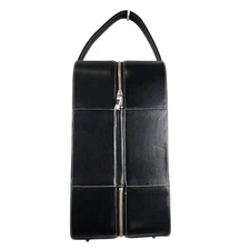 Fossil Executive Collection Leather Bag Black Wine Carrier Case Holds 2 Bottles