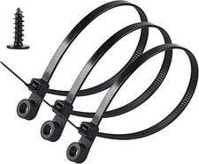 100pcs Nylon Cable Ties with Screw Hole Car Accessory Fixed Head Cable Ties