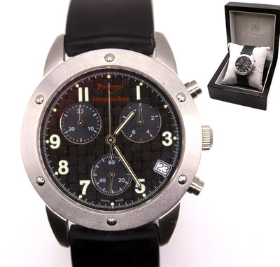 Herrenuhr Mercedes Benz 467-280 schwarzes Zifferblatt, Datum, Chrono Resin Band