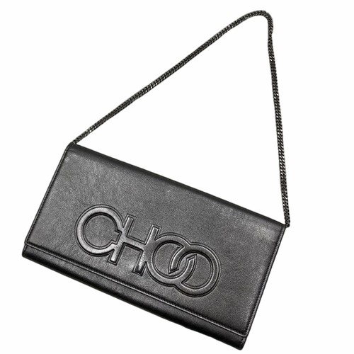 Jimmy Choo Scottie 2W Shoulder Clutch Silver Leather Japan