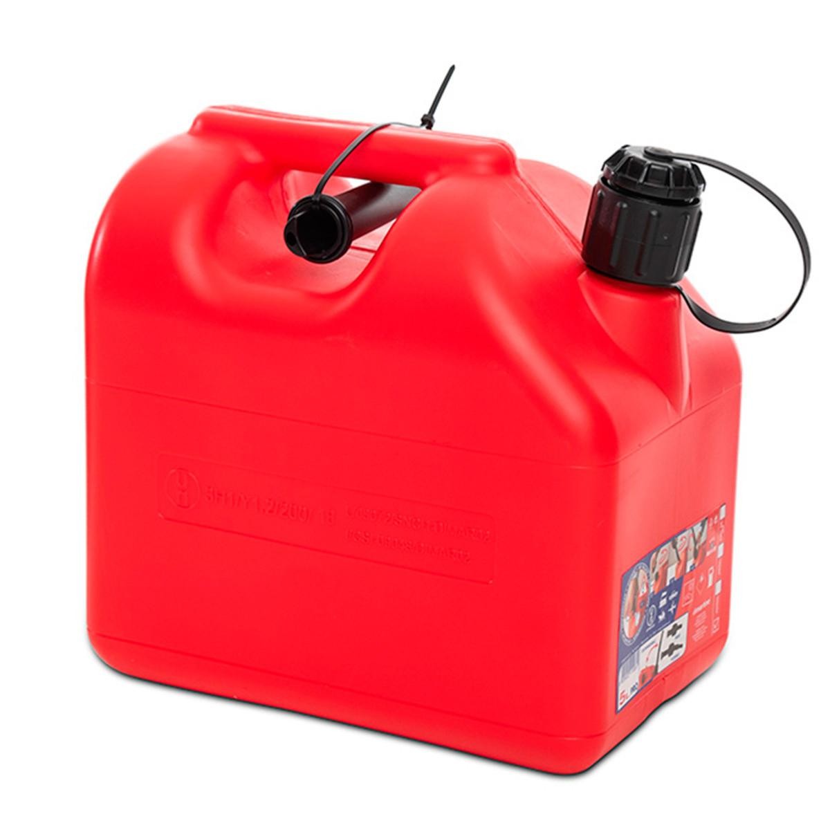 Jerrican essence 10L pour ravitailler sans entonnoir avec bec rigide et flexible