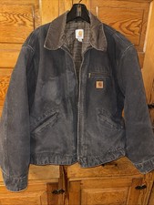 Vintage CARHARTT Jacket Men s XL Detroit Blanket Lined Black Faded J97