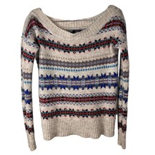 Fair Isle Knit Sweater Womens S Winter Ski Lodgecore Wool Nordic Apres Ski Boho