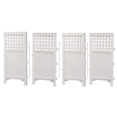 Suncast 4-Panel Outdoor Screen Enclosure - Freestanding Wicker Resin Reversible