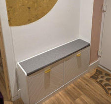 Slim Shoe Storage Bench Hallway Storage Cushion Seat Modern Entryway Rack Drawer