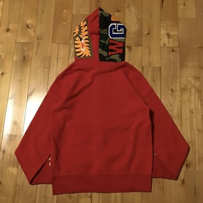 BAPE woodland camo Shark Full Zip Hoodie a bathing ape NIGO Red