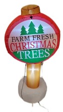 4FT Tall INFLATABLE FARM FRESH CHRISTMAS TREE RARE LED LIGHT UP Red White