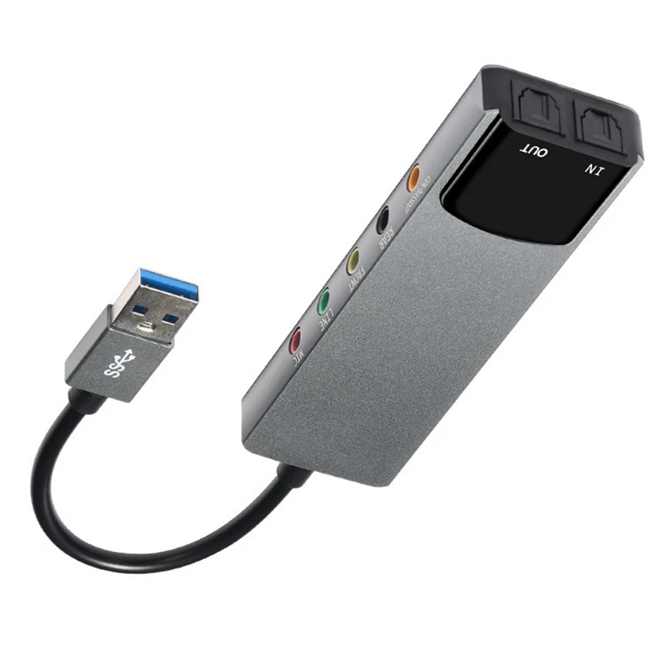 12Mbps USB 5.1 Channel External Audio Sound Card SPDIF Optical for PC Laptop - Image 4 of 4