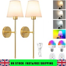 2x Wireless Dimmable Wall Lights Battery Operated Wall Sconces RGB LED Wall Lamp