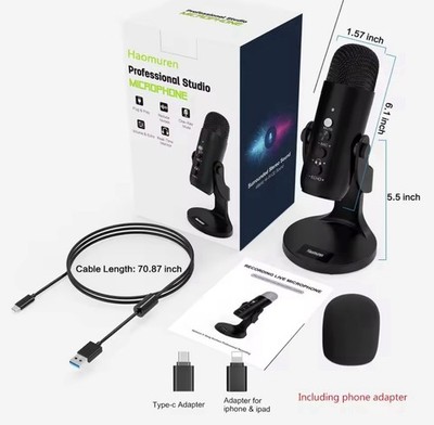 USB Microphone for PC Mac Gaming Recording Stream Podcast, Computer Condenser Mi