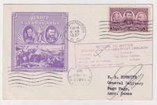 U.S Pago Pago Samoa Cover 1937 Unclaimed - Return to Writer American War Heroes