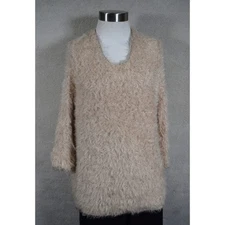 Chico's Pink Sweater Eyelash Metallic Yarns Valentine's Day Date Fuzzy XL