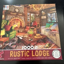 Rustic Lodge 1000 Pc Puzzle - Ceaco – Cozy Fireplace & Wood Lodge