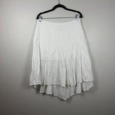 Vintage 90s Y2K White Fairycore Festival Cottagecore Handkerchief Skirt Size 8