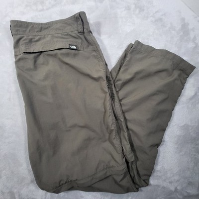 North Face Exploration Pants Mens 40 Brown Convertible Nylon Hiking Trail Nature