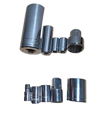 10 Husky, Chrome, Task Force & Evercraft 1/2'', 1/4'' Sockets