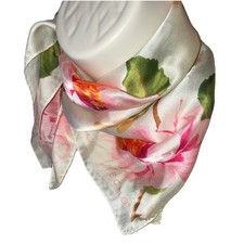 Vintage ECHO Silk Floral Print Scarf Square Spring Summer Garden Botanical 21  ..