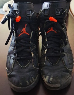 Original Nike Air Jordan 6  1991 Shoes -size 10 -black/black-infrared w/1993 Box