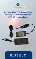 USED Dell WD19TB Thunderbolt Docking Station Dock Include 180W AC Power Adapter