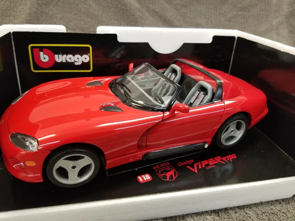 道奇 Viper RT/10 1992 红色压铸 1/18 Burago 全新带盒 — 第 2/4 张图片