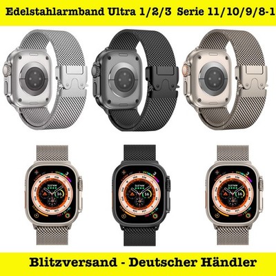 Edelstahl Armband Milanaise für Apple Watch Series 11 10-1 ULTRA 1-2-3 - 38/49mm