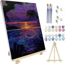 Paint by Numbers Kit for Adults with Frame,Sea Animal Paint by Numbers for Adult