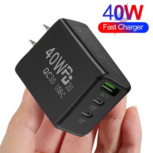 40W USB Wall Charger, 3 Ports Fast Charging Block, QC 3.0 Power Adapter Plug - Picture 26 of 35