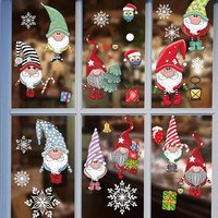 Fensterbilder Weihnachten Selbstklebend, Gnome Weihnachtsmann Schneeflocke Fenst