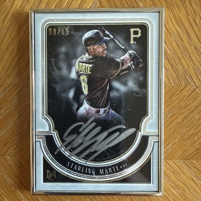 Starling Marte 2018 Museum Collection Silver Framed Auto 8/15 On Card Autograph 