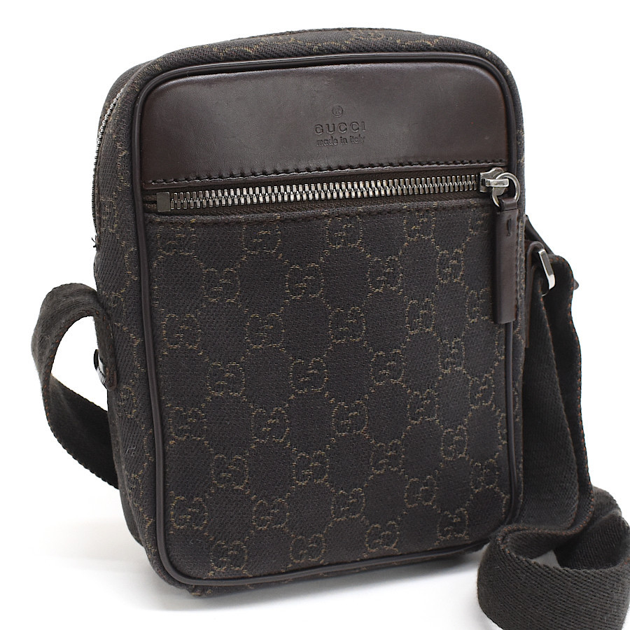 GUCCI shoulder bag 101680 GG canvas dark | eBay GUCCI shoulder bag 101680 GG canvas dark | eBay