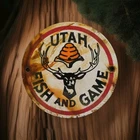 Vintage Utah Fish & Game Porcelain Sign US Forestry National Park Service Smokey