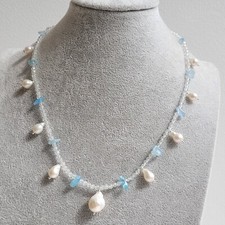 Collier Baroque En Perles D'Eau Douce & Topaze - Argenté - Marque Rosemimosa - Neuf étiqueté