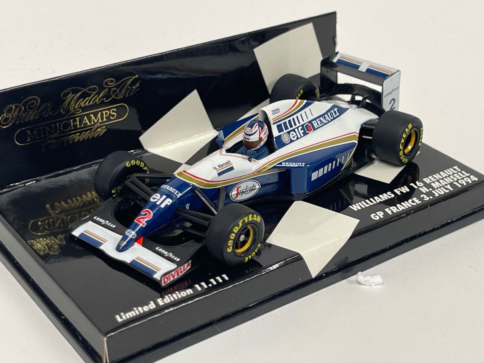 1/43 Minichamps Williams Renault FW16 From 1994 GP France  F1 JP27