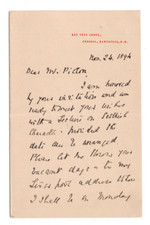 Reverend John Watson Signed Letter 1894 Autographed Methodist Preacher