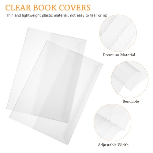 5 Pcs Waterproof Book Cover Transparent Covers Film Student Notebook - Picture 2 of 12