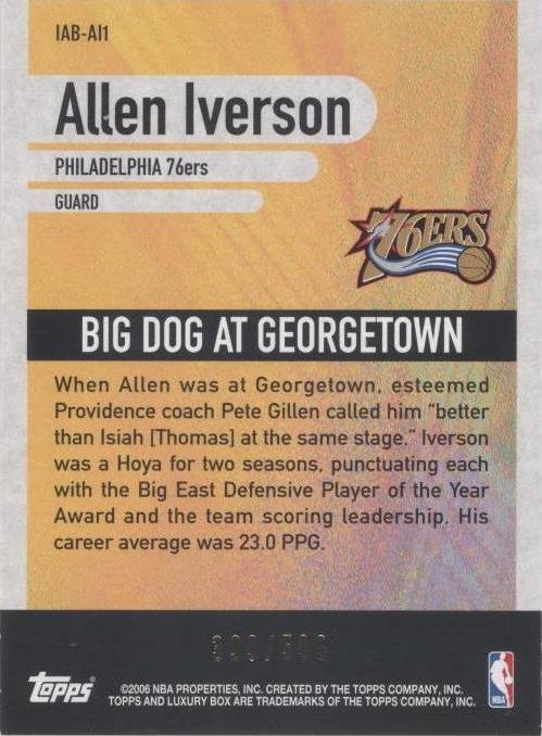 2005-06 Topps Luxury Box - Allen Iverson #IAB-AI1