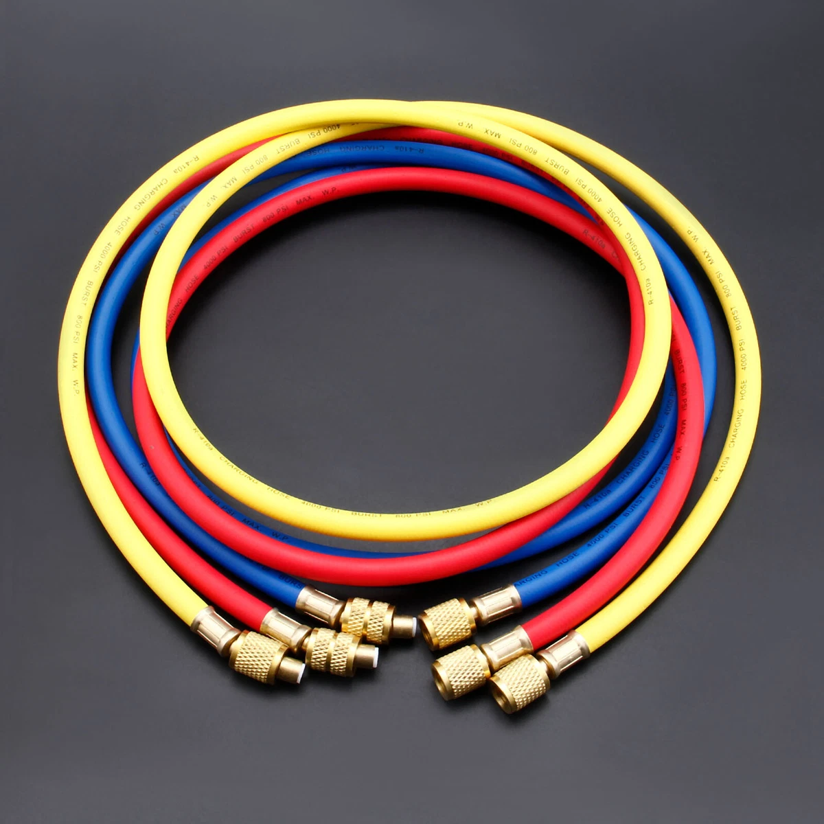 3x Car AC Charging Hoses Tri color Automotive A C Systems