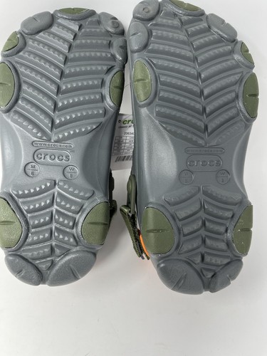 Crocs Men's Classic All-Terrain Clog Gray w/Orange & Olive Green Size M6/W8 READ - Picture 8 of 10