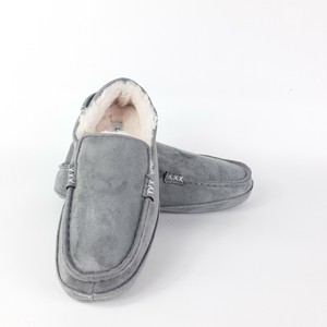 mens grey moccasin slippers