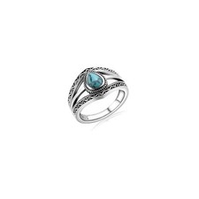 Boho Turquoise Ring for Women Sterling Silver Western Style Statement Ring Bo...