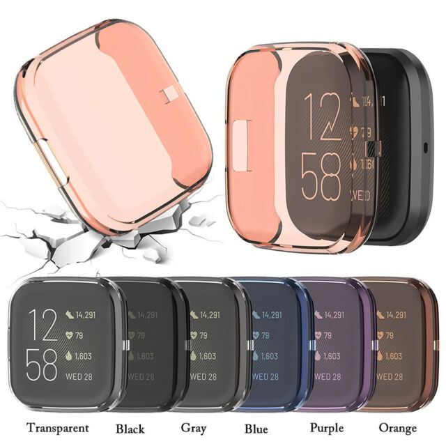 For Fitbit Versa 2 Watch Full Cover Screen Protector TPU Silicone Case