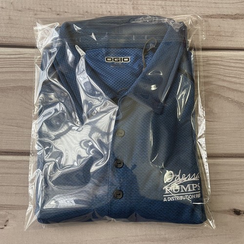 Ogio Polo Shirt Mens XL Blue Short Sleeve Golf Logo Polyester Adult - Picture 12 of 12