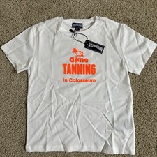 NWT 100 Authentic VILEBREQUIN T-Shirt - KIDS UNISEX - 10 YEARS WHITE  ORANGE
