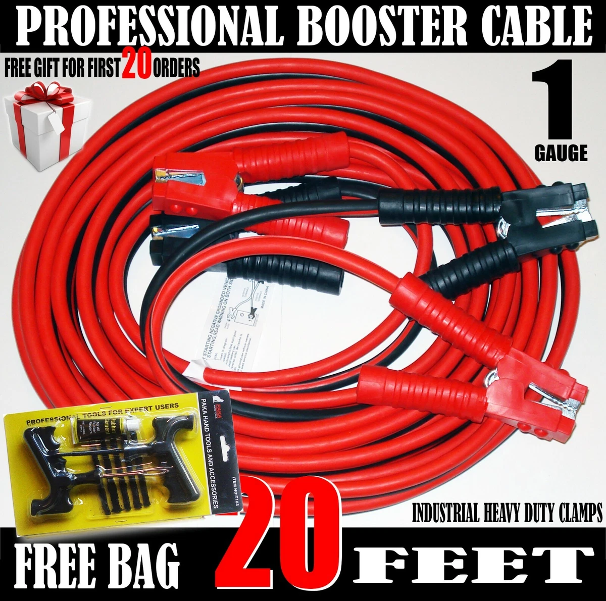 Buy Heavy Duty 30 FT 1 Gauge Booster Cable Jumping Cables,EXTRA FLEXIBLE NEW! In Woodland Hills - Foto 11