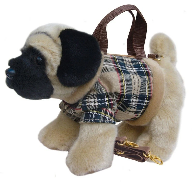 FAITHFUL FRIENDS COLLECTABLES MOPS TASCHE MOPS Plüsch Hundehandtasche Mädchentaschen Hunde Mädchenhandtaschen Doggy Welpe Welpen