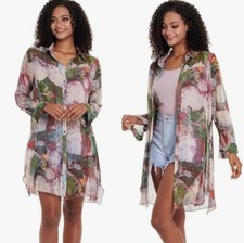 Vintage Concept Sheer Shirt Dress - Small